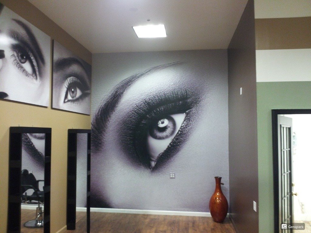 Beautiful Brows interior wall graphics, Walnut Creek
