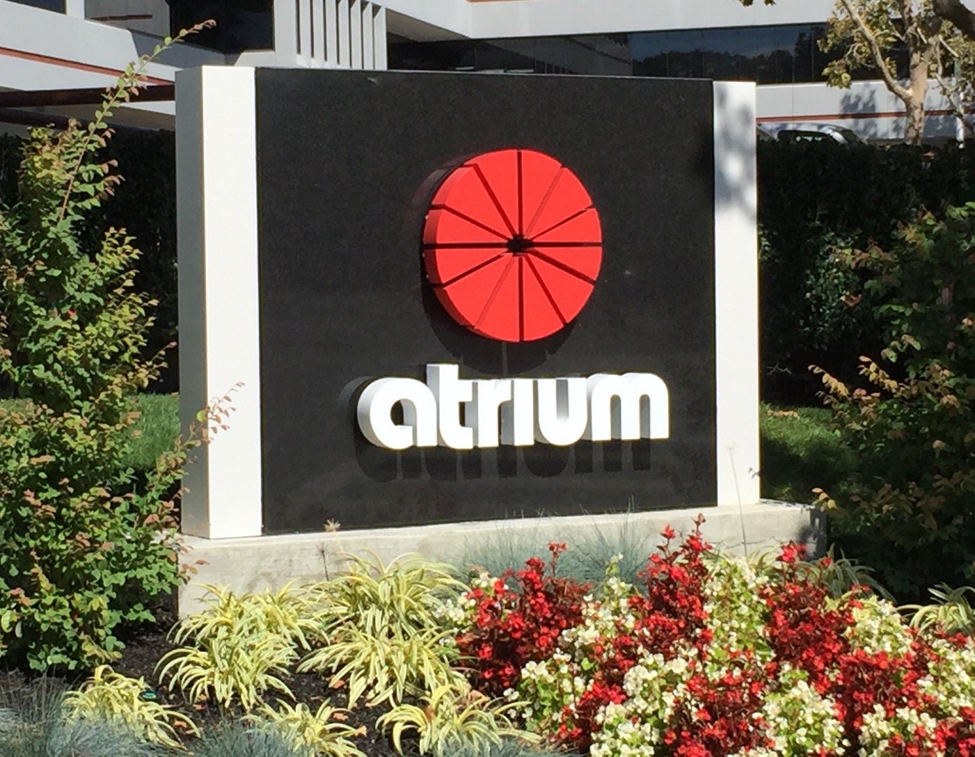 Black absolute granite monument sign, Walnut Creek