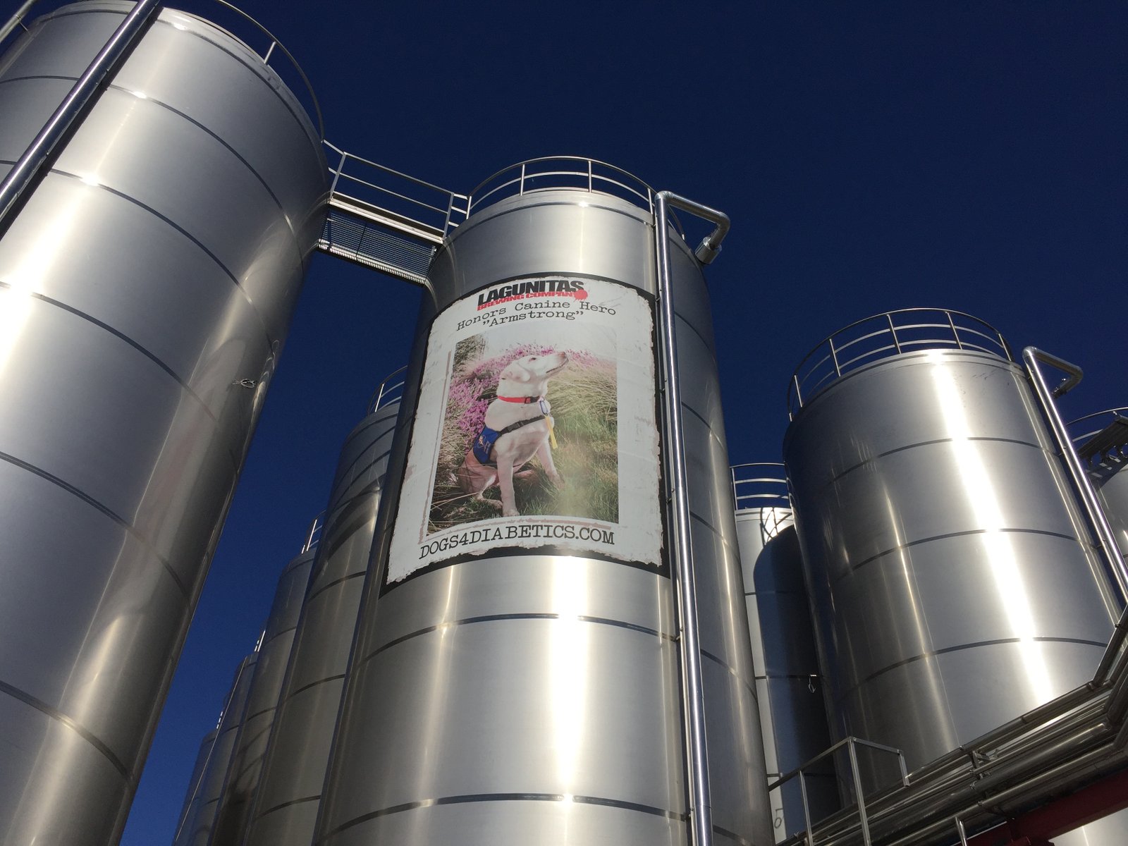 Lagunitas Brewery fermentation tank graphics, Petaluma