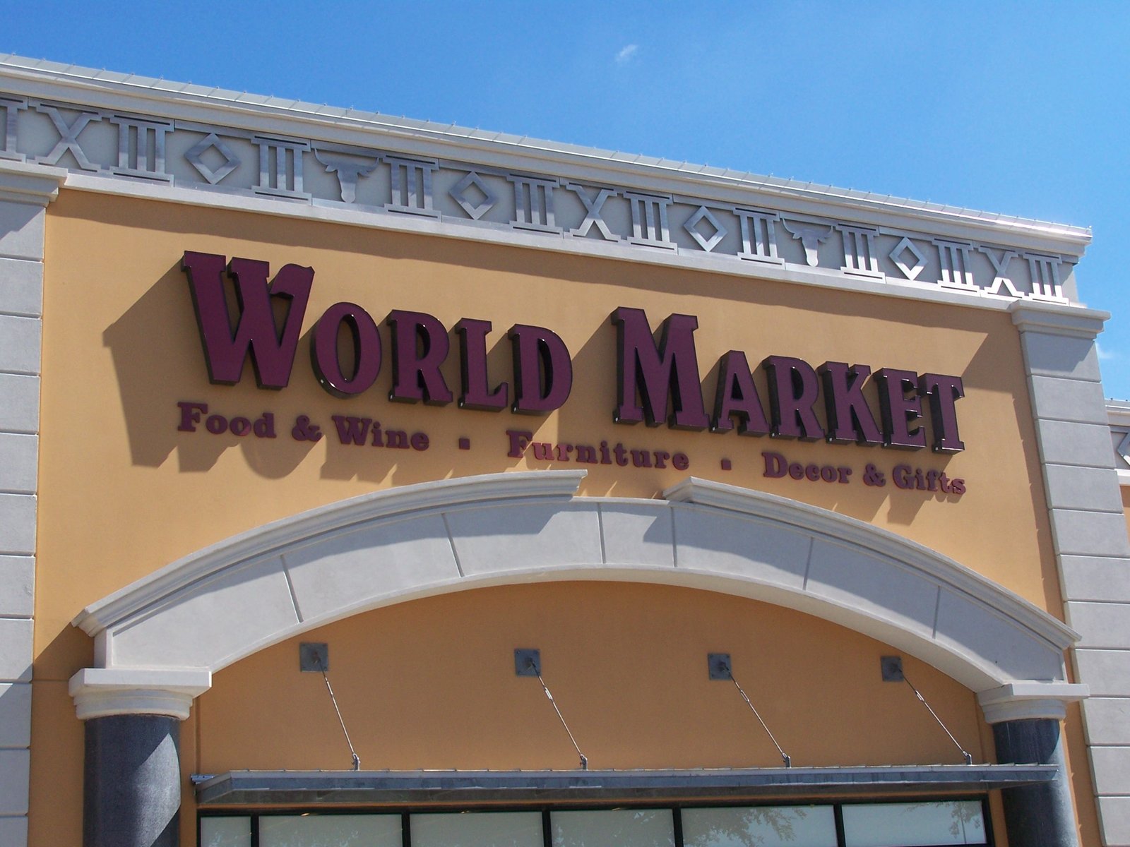World Market pan channel letters with tagline, Plano TX