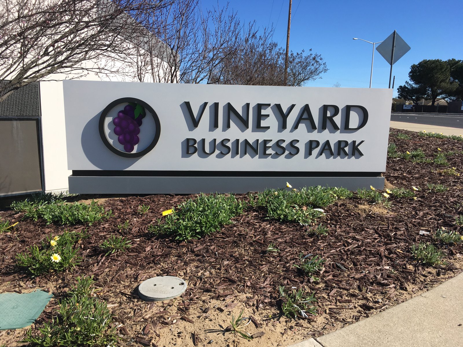 Vineyard Business Park monument sign closeup